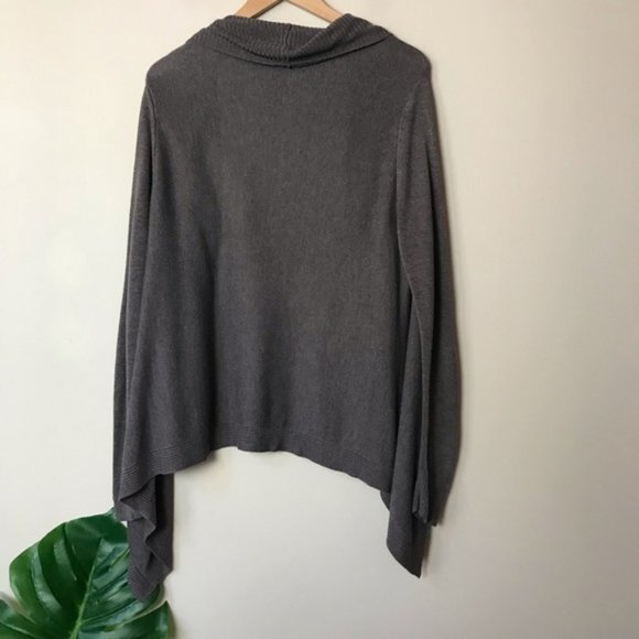 H&M Oversized Draped Knit Cardigan Open Front Brown Gray Women's Size XS - Picture 5 of 7